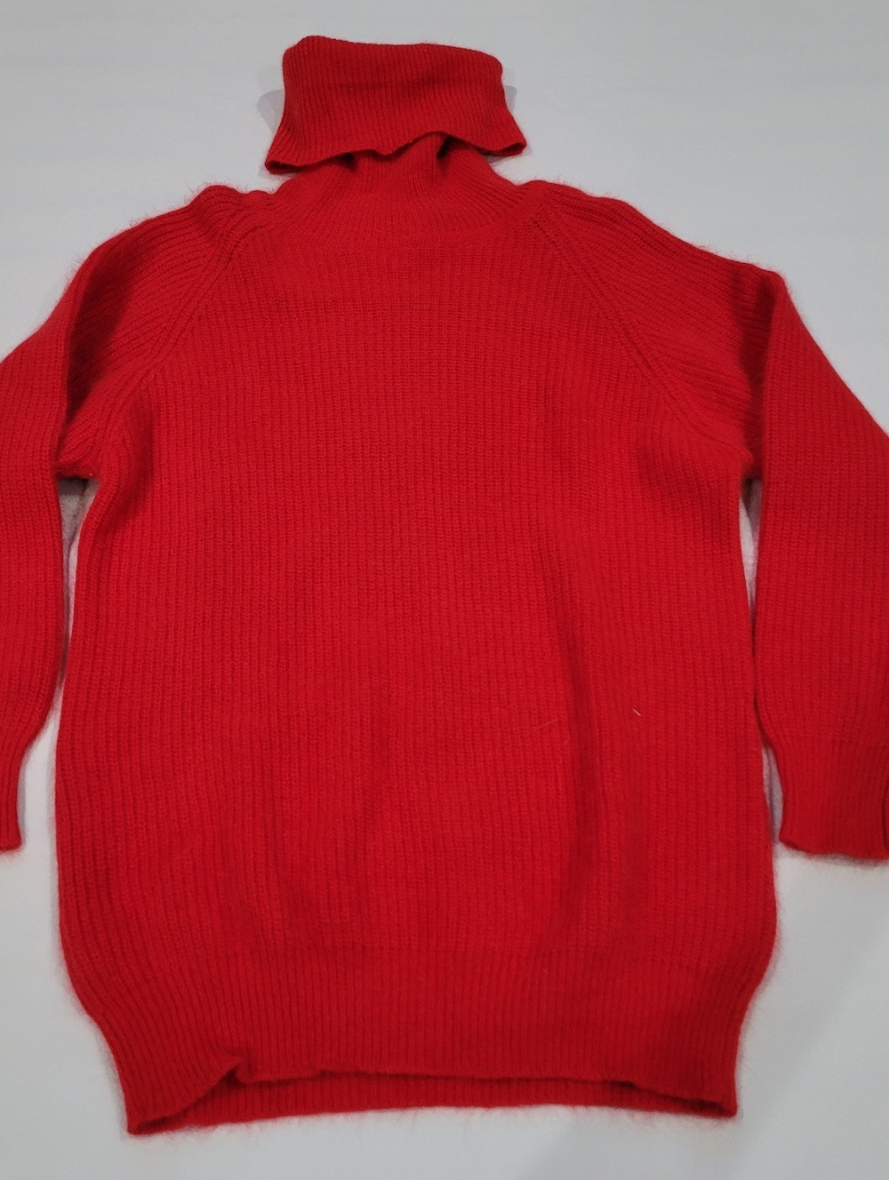 Red angora rabbit hair turtleneck sweater